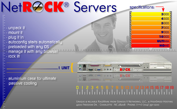 NetRock Servers web site design designed by Jens G.R. Benthien