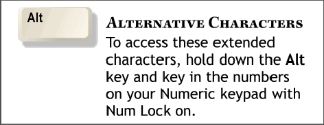 alternatives characters tip