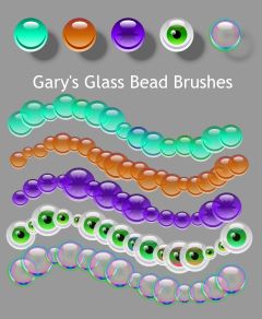 glass beads and eyeballs brush