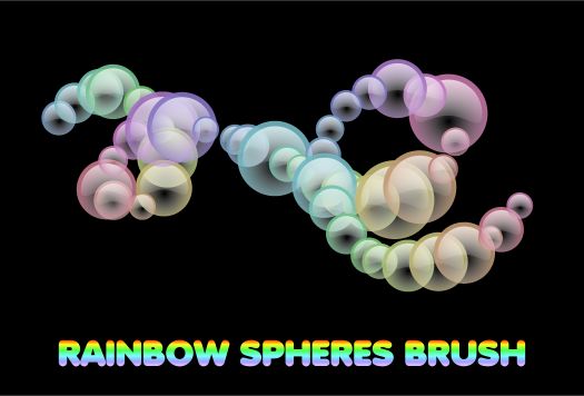 Rainbow spheres brush
