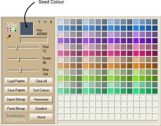 Selecting the seed color