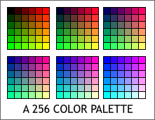 A 256 Color palette of web-safe color