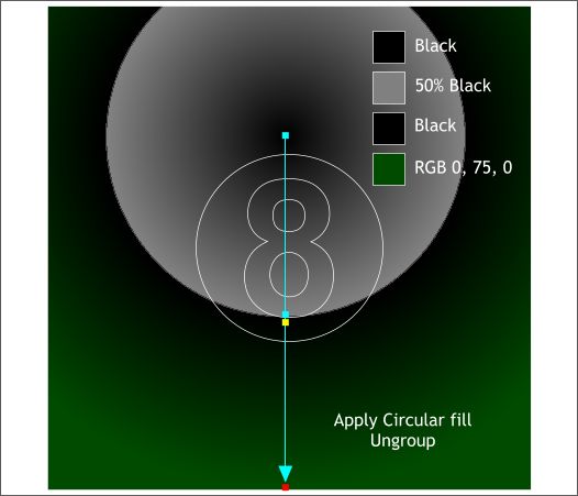 3D 8 Ball with spherical text tutorial