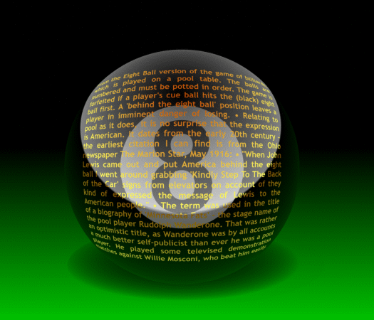 3D 8 Ball with spherical text tutorial