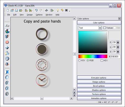 Creating a wall clock in Xara X1 and Xara 3D-6 - A step by step tutorial