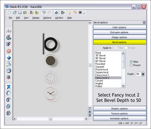 Creating a wall clock in Xara X1 and Xara 3D-6 - A step by step tutorial