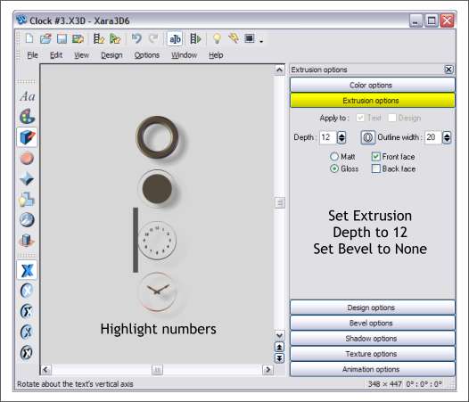 Creating a wall clock in Xara X1 and Xara 3D-6 - A step by step tutorial