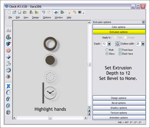 Creating a wall clock in Xara X1 and Xara 3D-6 - A step by step tutorial