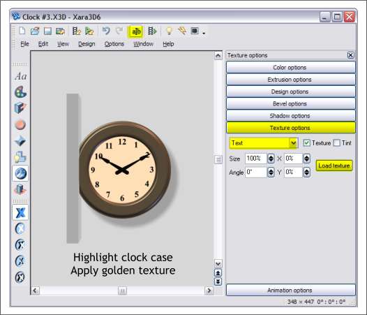 Creating a wall clock in Xara X1 and Xara 3D-6 - A step by step tutorial