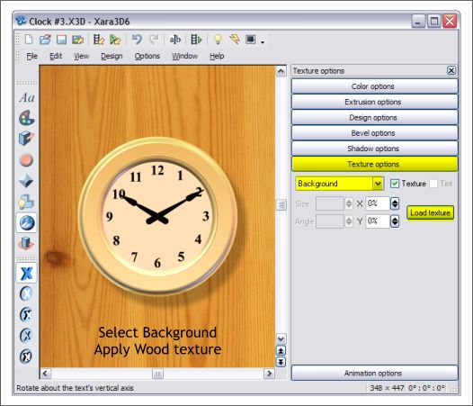 Creating a wall clock in Xara X1 and Xara 3D-6 - A step by step tutorial