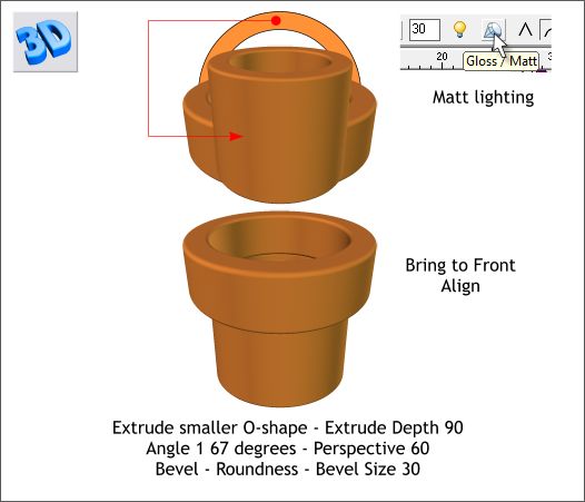 Extruded 3D Sunflower and Flowerpot Xara Xtreme Tutorial
