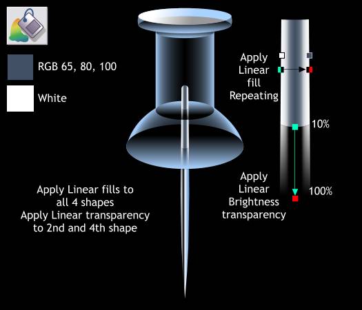 Glass Push Pin - Xara Xtreme Tutorial