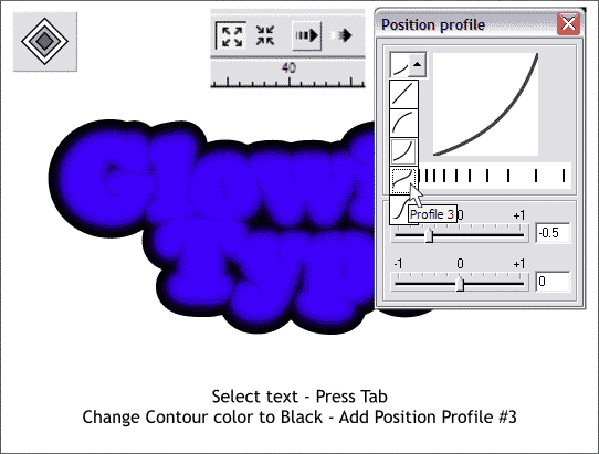 Xara Xone Workbook Glowing Type tutorial Step 7