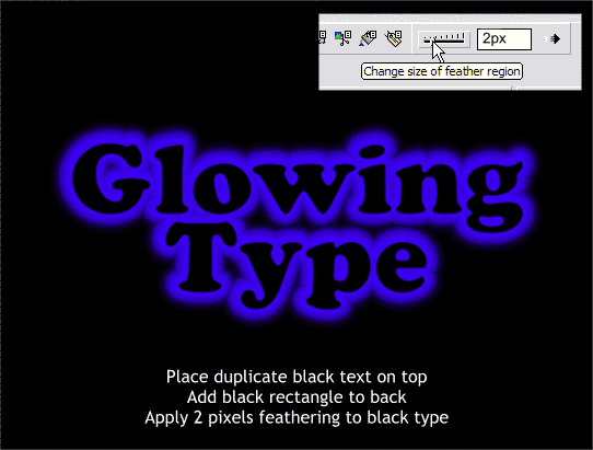 Xara Xone Workbook Glowing Type tutorial Step 8