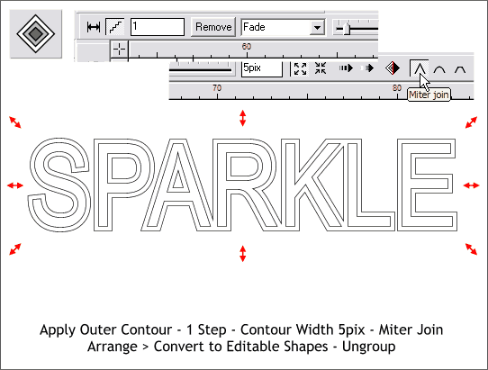 Xara Xone Workbook SparkleType tutorial Step 2