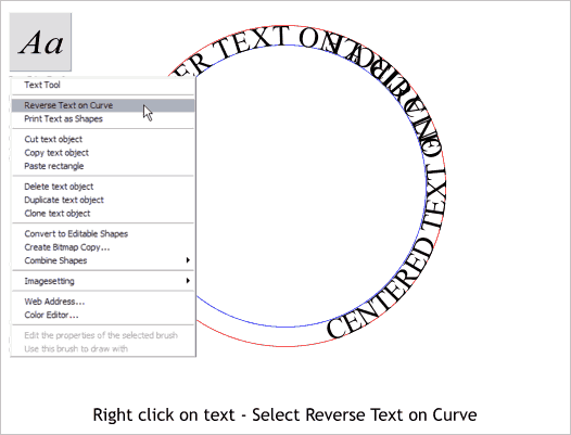 Step 4 Text on both sides of a circle