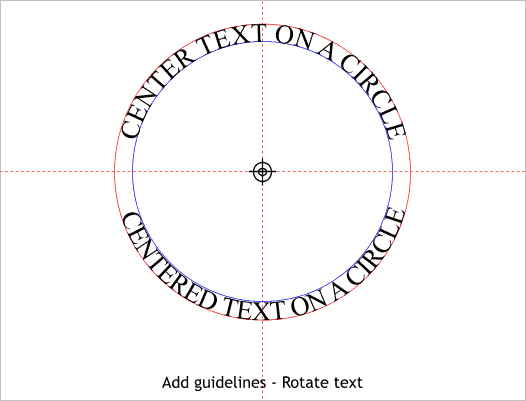 Step 5 Text on both sides of a circle