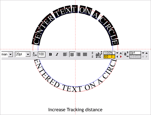 Step 6 Text on both sides of a circle