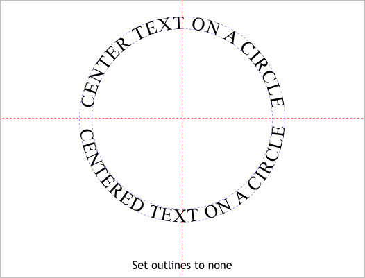 Step 7 Text on both sides of a circle