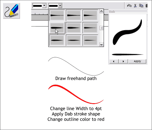 Blending Stroked Paths  - Xara Xone Workbook step-by-step tutorial