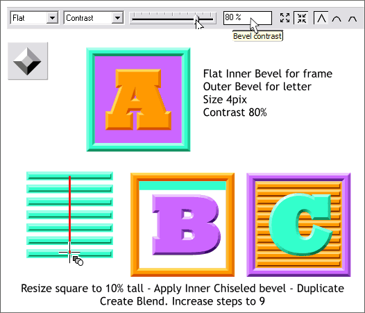 A Cool Beveled 3D Cube - Xara Xone Workbook step-by-step tutorial