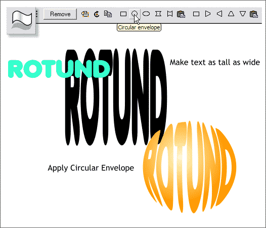 Fun with Type and Envelopes  - Xara Xone Workbook step-by-step tutorial