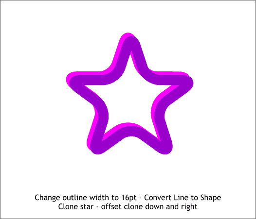 A Quick and Easy Neon Star - Xara Xone step-by-step tutorial