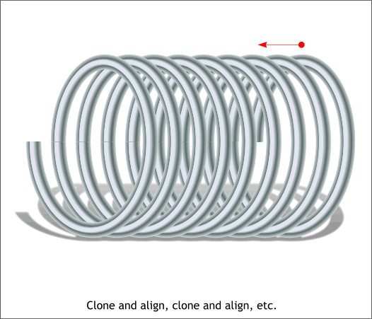 A metal spring - Xara Xone Workbook step-by-step tutorial