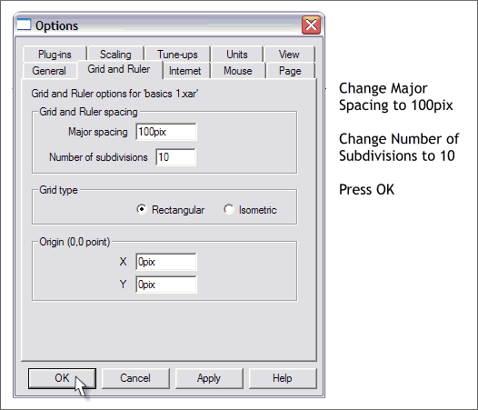 Xara Xone Workbook - Setting Page Options