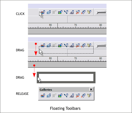 Docking and Floating Xara's Toolbars