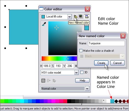 Editing Named Colors - Xara Xone Workbook