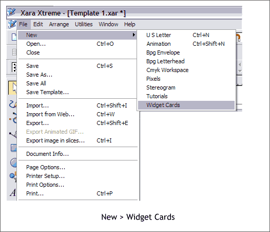 Creating a Template in Xara Xtreme