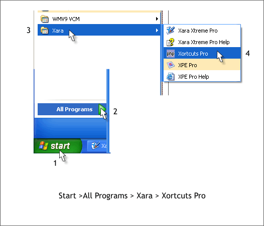 Xara Xtreme Pro - Xortcuts keyboard shortcuts utility