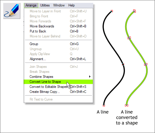 Convert Line to Shape - Xara Xone Workbook