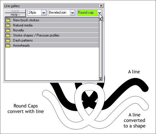 Convert Line to Shape - Xara Xone Workbook