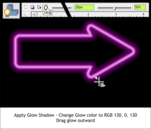 A Neon Arrow - Xara Xone Workbook mini-tutorial