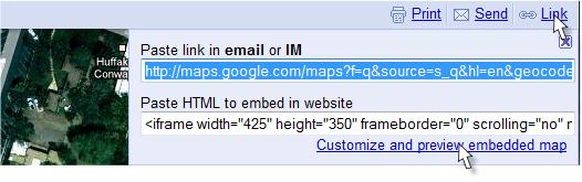 Google Maps customize and preview embedded map